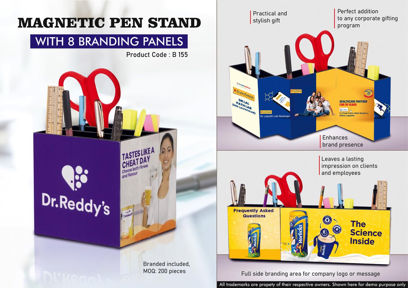 Magnetic Pen stand with full side branding area | Branding
included MOQ 100 pc |
Design Template: https://bit.ly/3TPqVAw