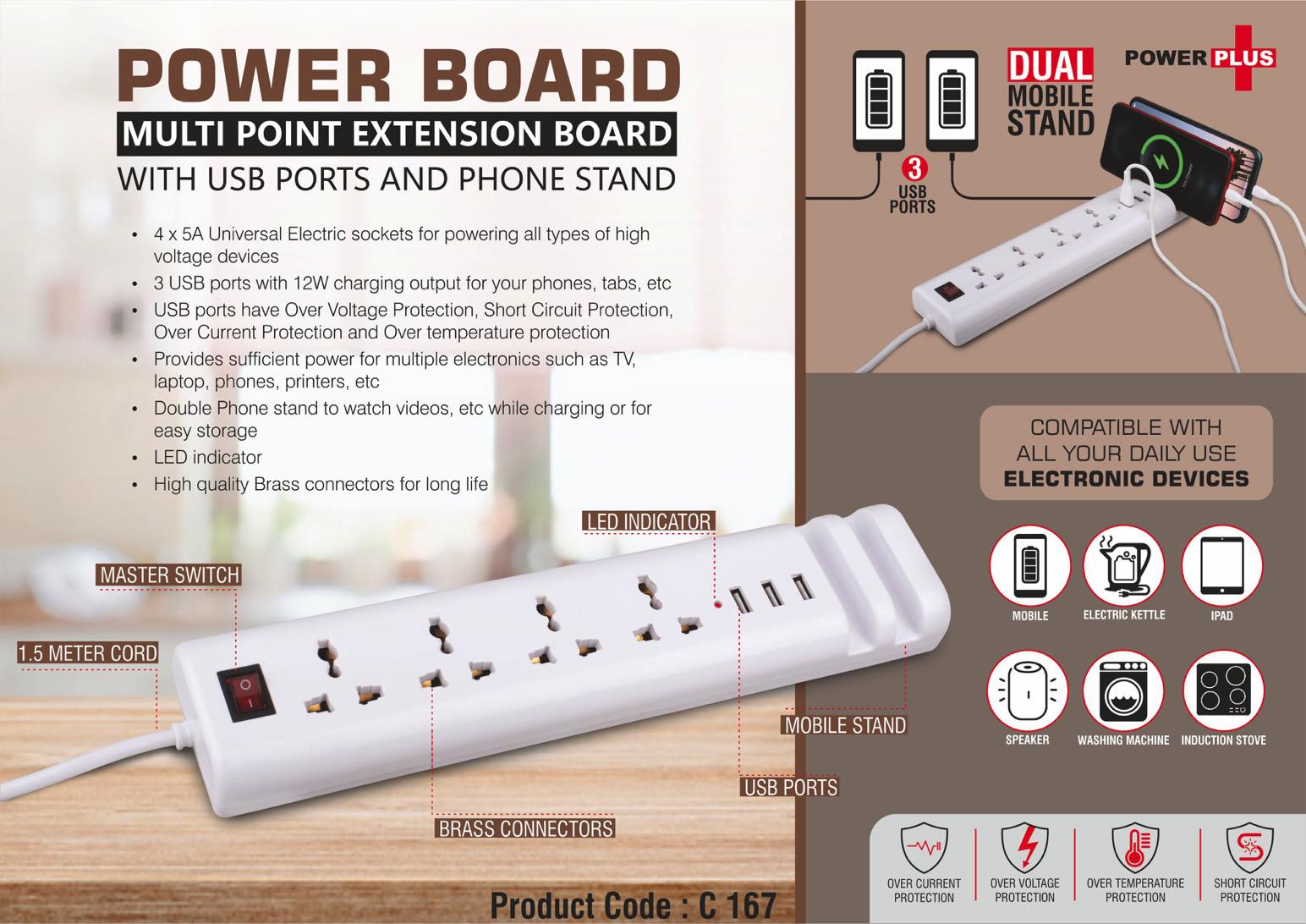 Power Board: Multi point extension board with USB ports and
phone stand -
https://youtu.be/E9UBWvhfxXE