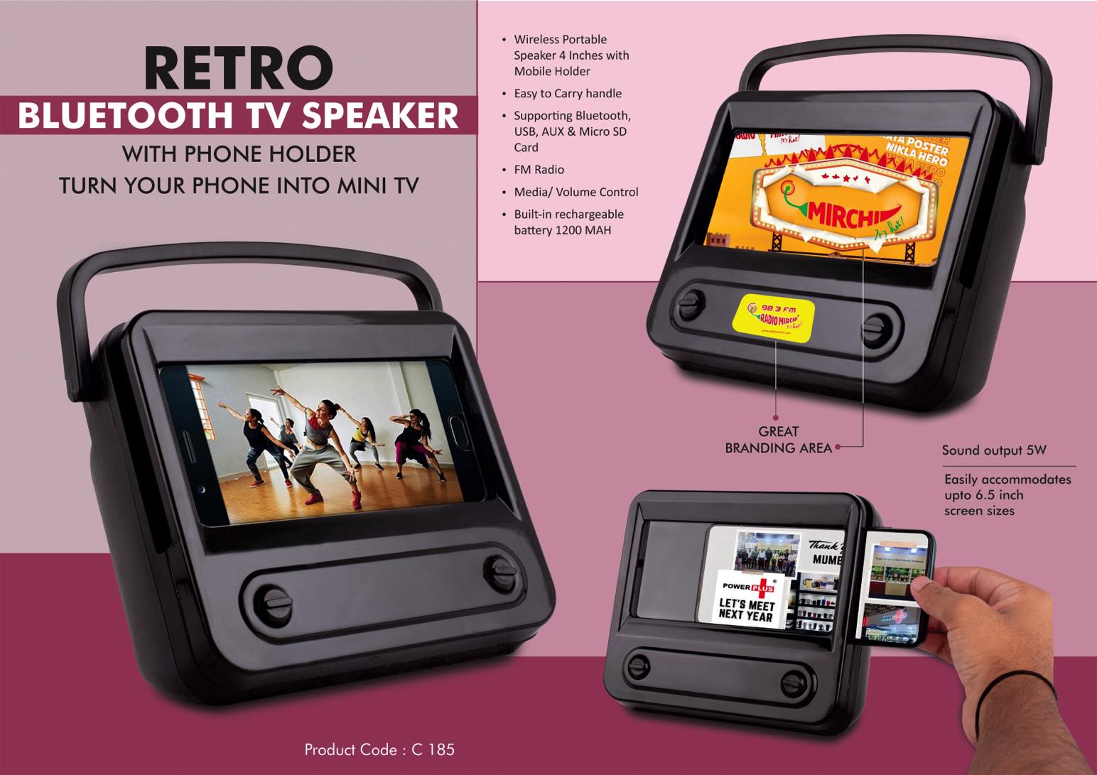 Retro Bluetooth TV Speaker with Phone holder | Turn your
phone into mini TV -
https://youtu.be/hD1_1f0VTjY