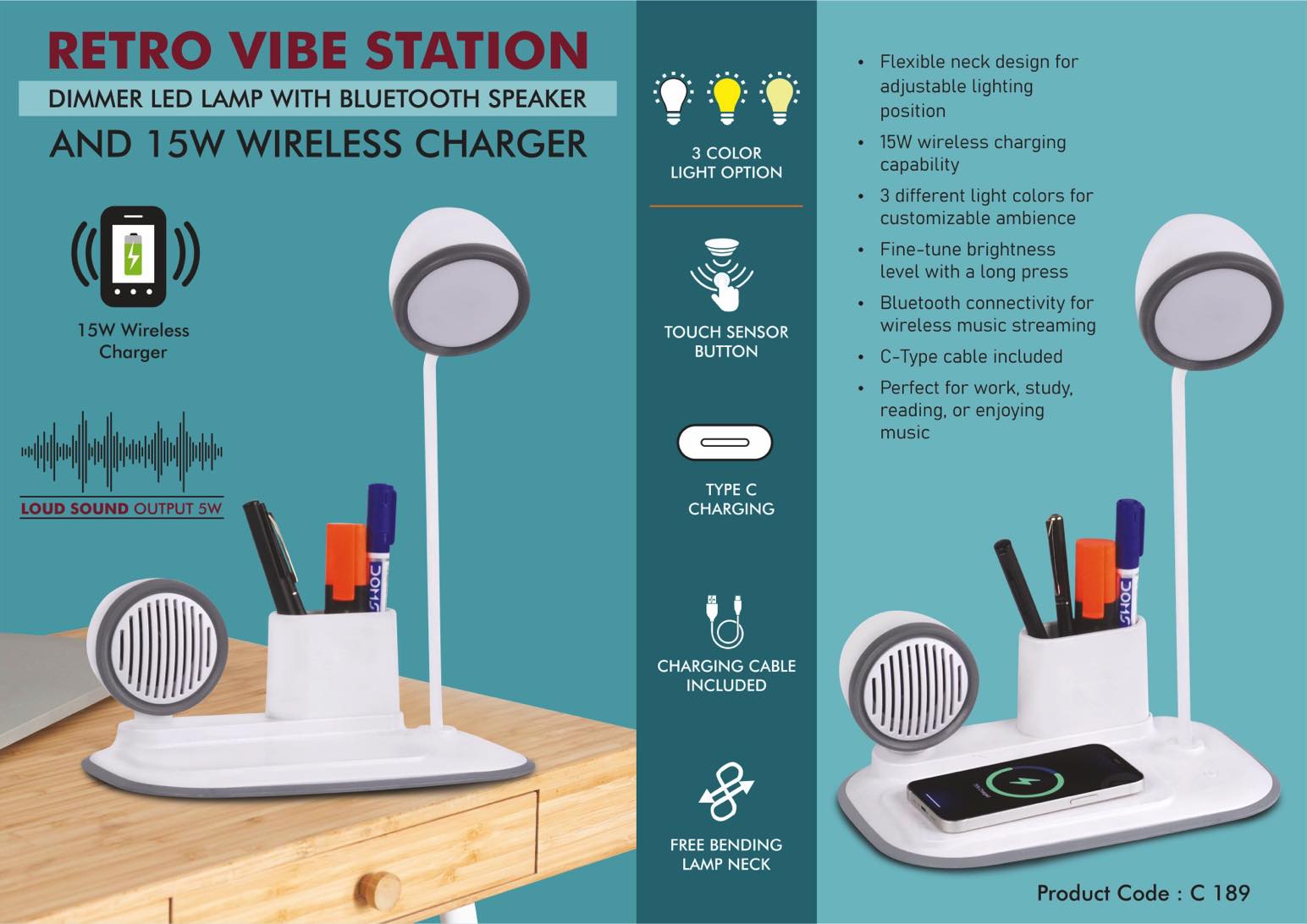 RetroVibe Station: Dimmer LED Lamp with Bluetooth speaker &
15W Wireless Charger -
https://youtu.be/Ggf4jPCYXUI