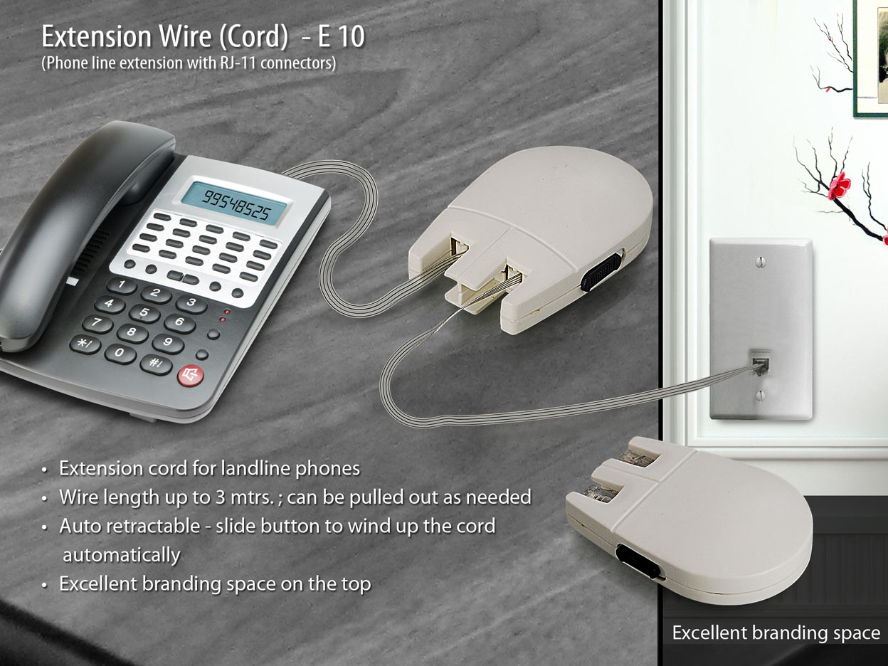 Landline Phone Extension Wire | Retractable cord to keep your
table tidy