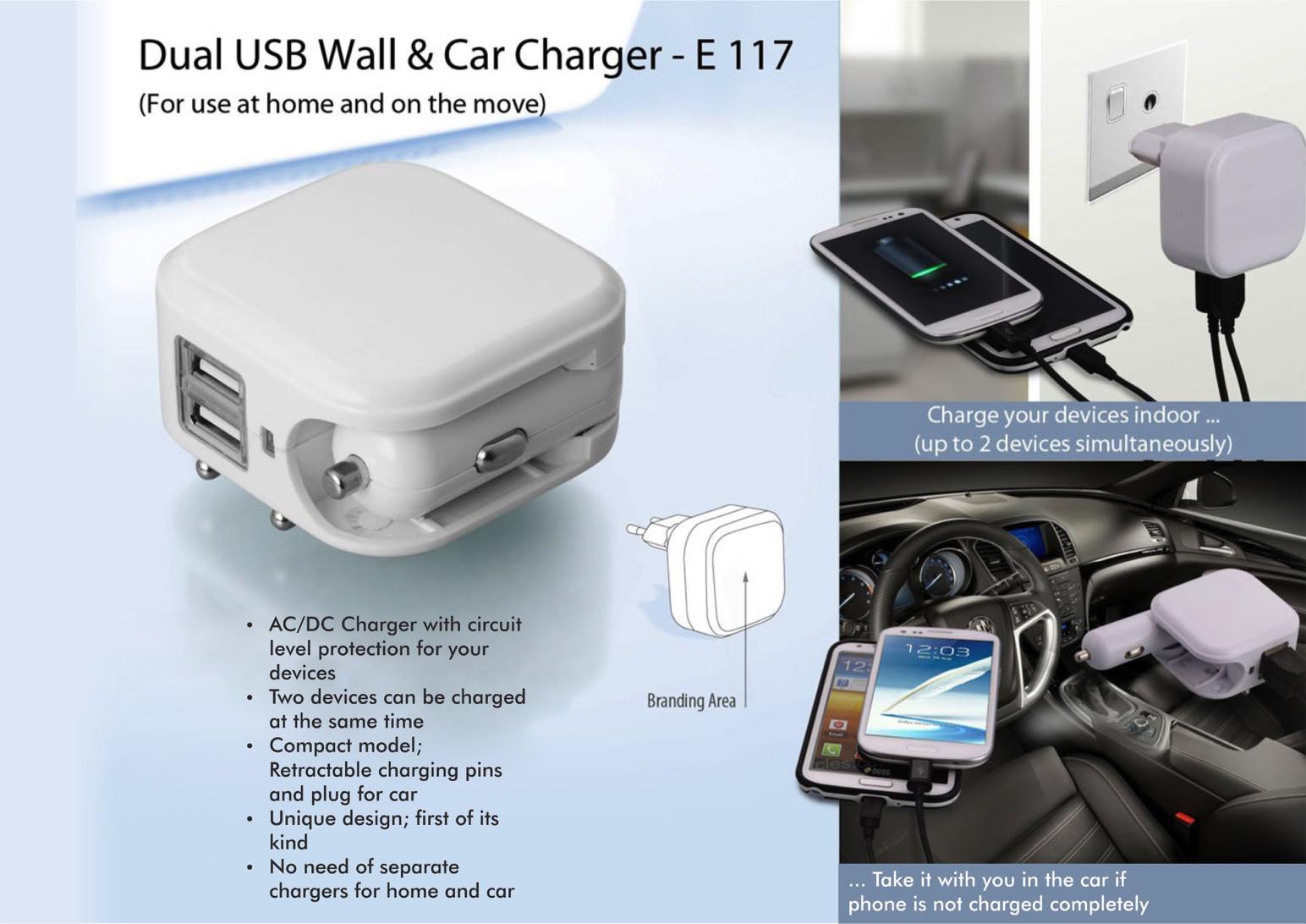 Wall and car charger- Dual USB - https://youtu.be/uO6aS9mu-Nc