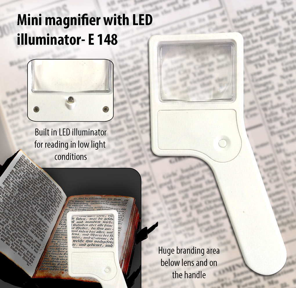 Mini magnifier with torch