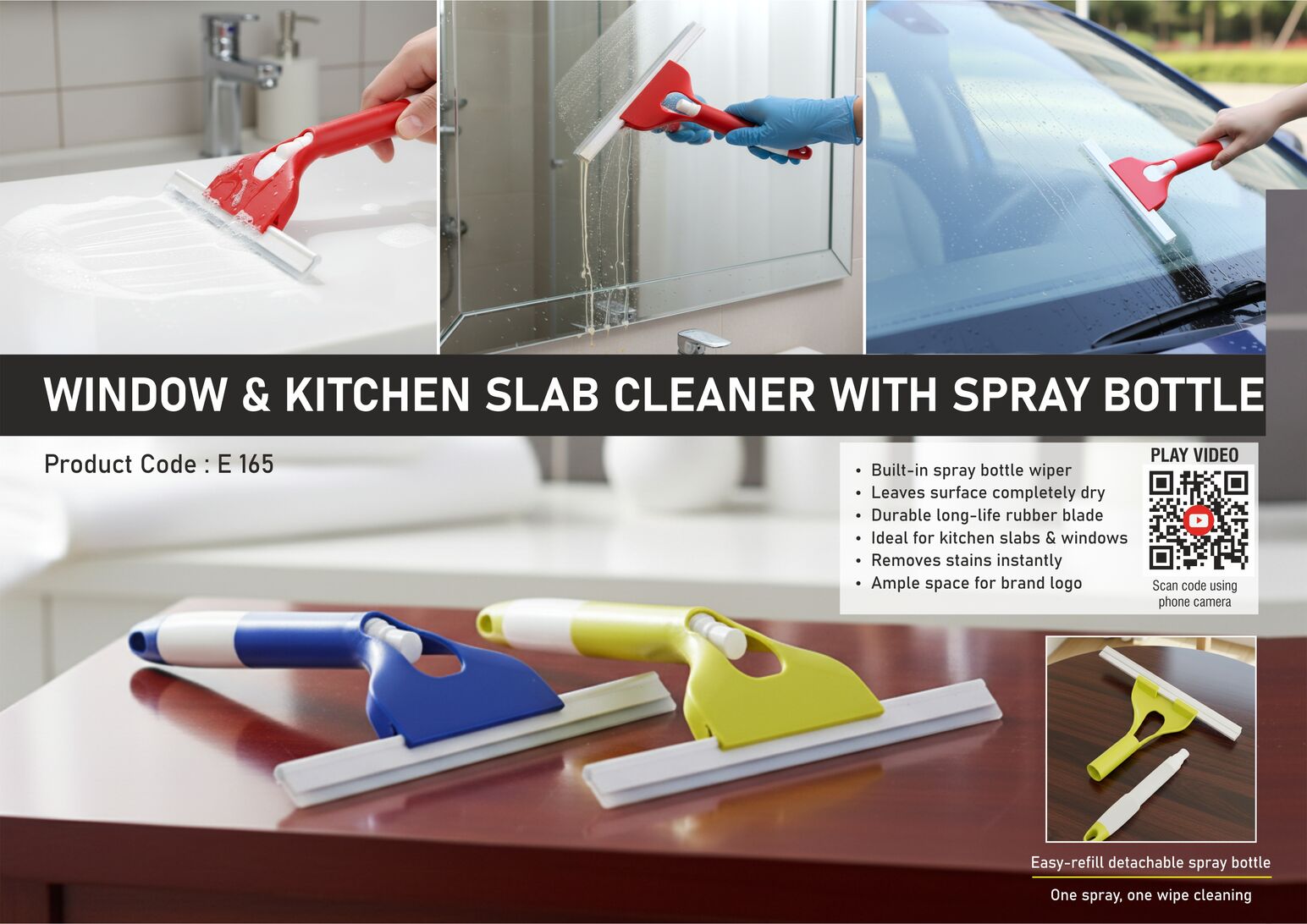 Window & Kitchen slab cleaner with spray bottle | Perfect wiper
for car and kitchen -
https://youtu.be/mKHLH7q_j4Y