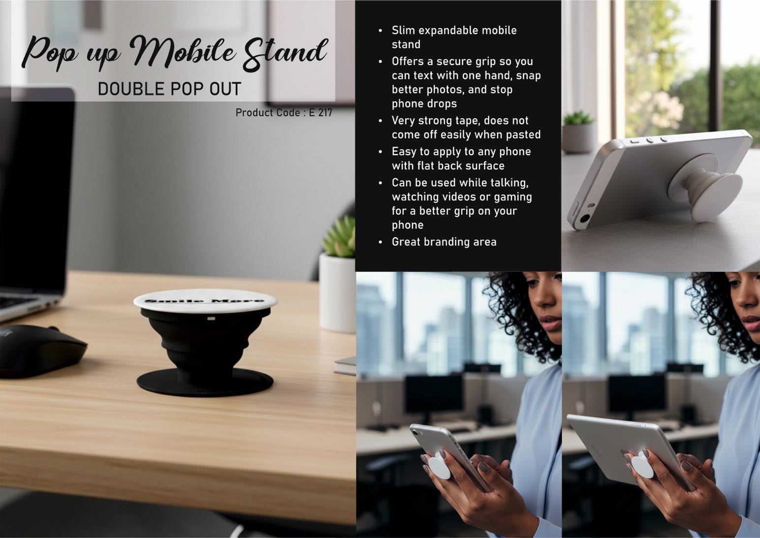 Pop up Mobile stand | Double pop out | With real 3M tape