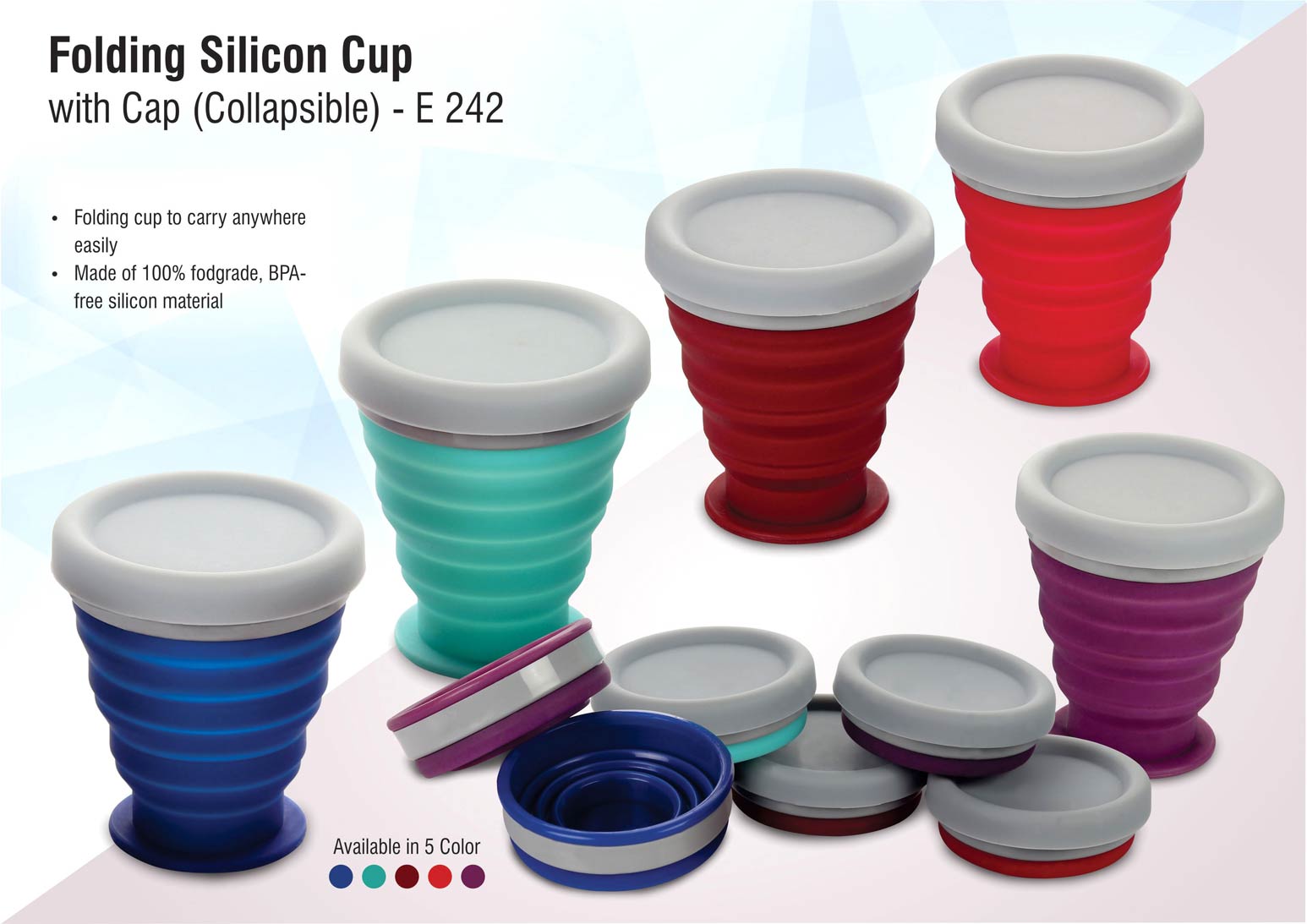 Folding silicon cup with cap (collapsible) -
https://youtu.be/Ng8_FfXJabI
