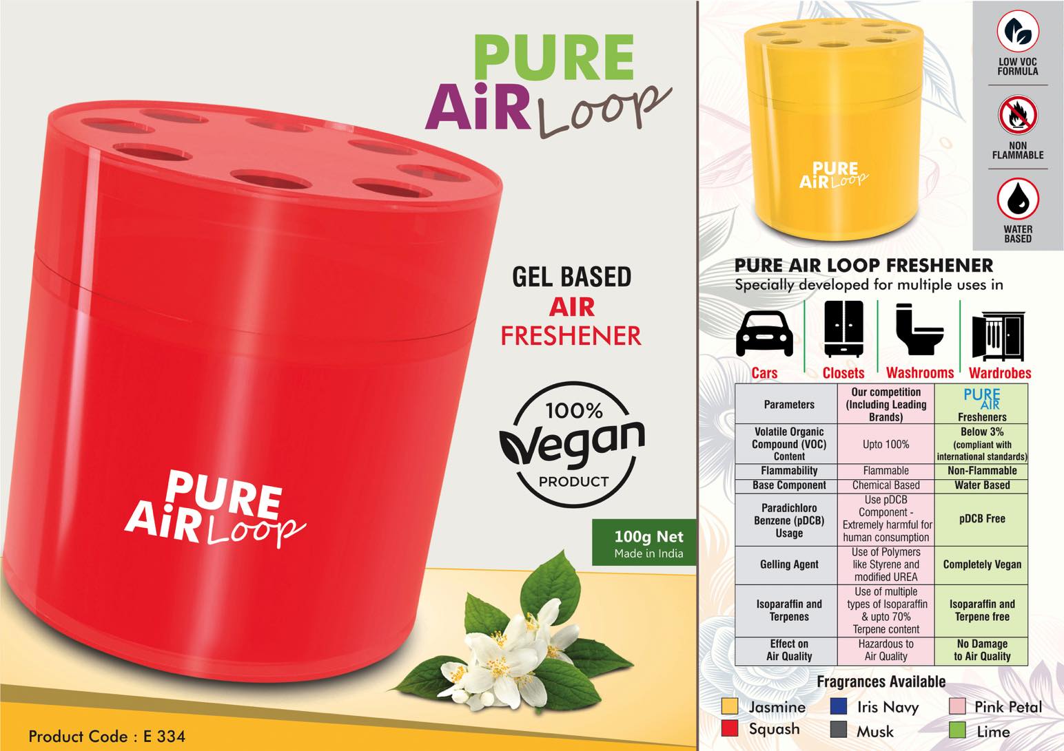 Pure Air Loop: Gel based room freshener for Home, Office and
Car | Net 100 grams