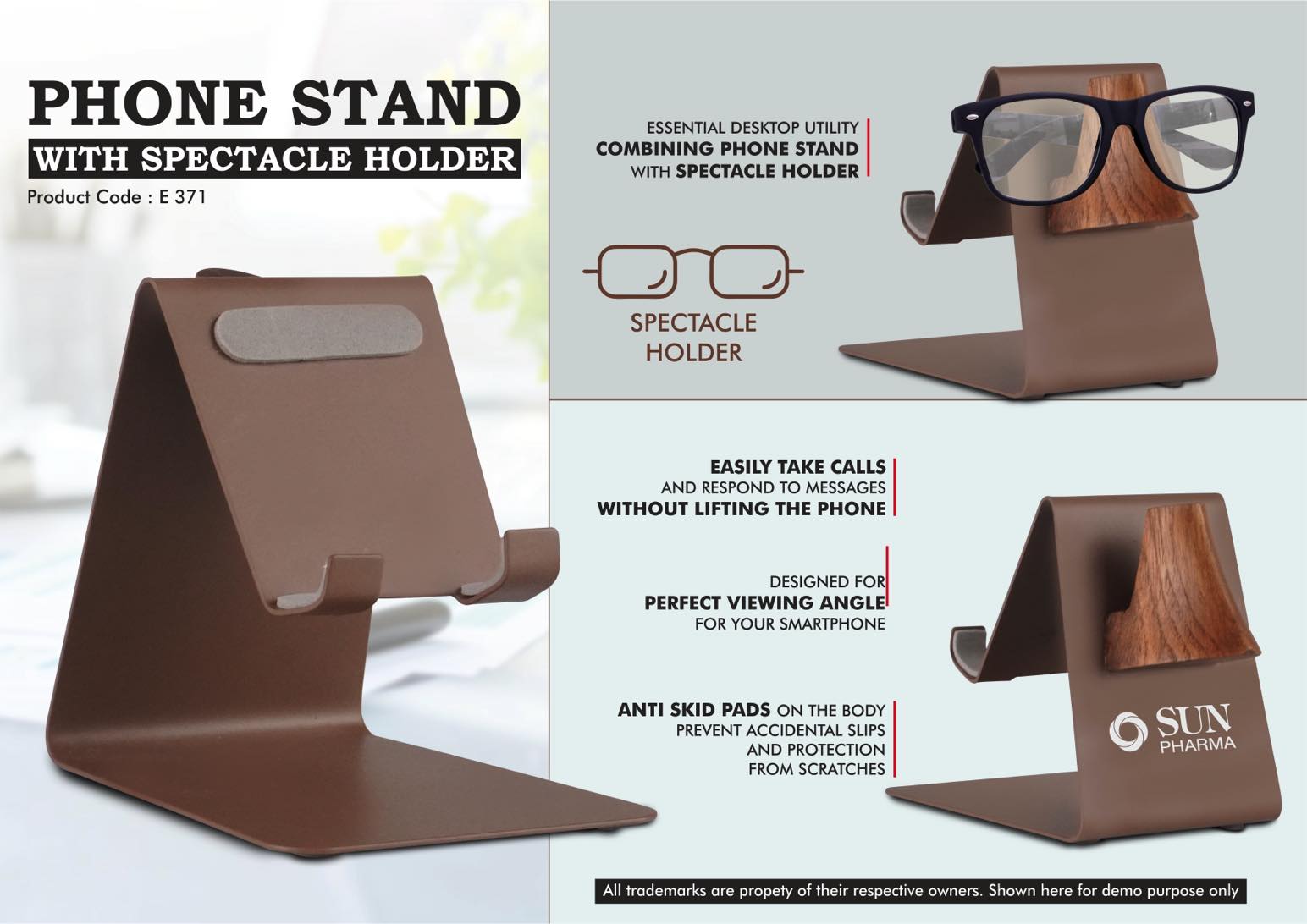Metal Mobile Phone stand with Spectacle holder | Perfect for
glasses & goggles