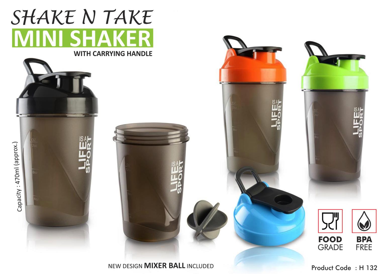 Shake n Take: Mini shaker with Handle (with box)