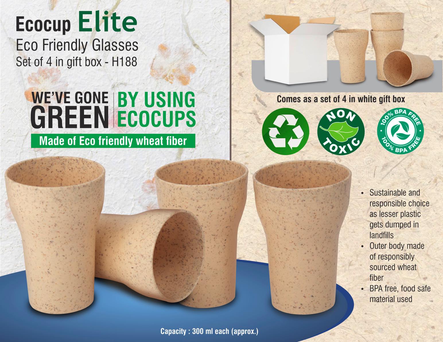 EcoCup Elite: Eco Friendly Glasses | Set of 4 in gift box -
https://youtu.be/dC2y__CzrFE