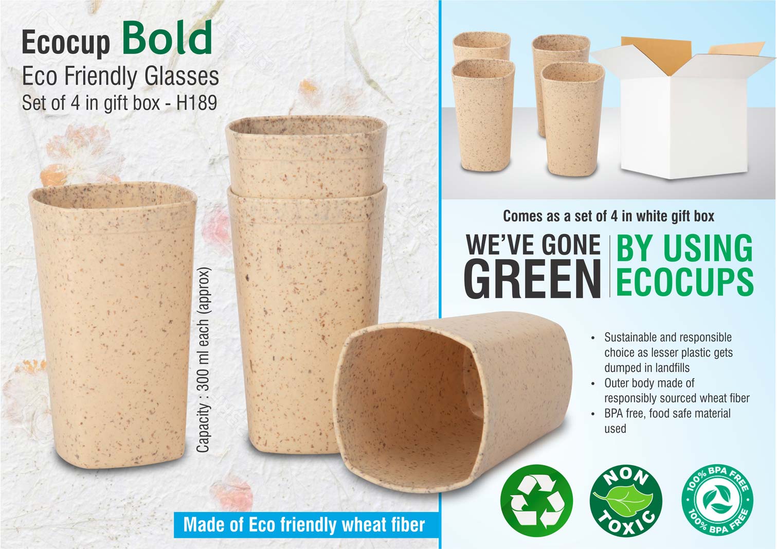EcoCup Bold: Eco Friendly Glasses | Set of 4 in gift box -
https://youtu.be/dC2y__CzrFE