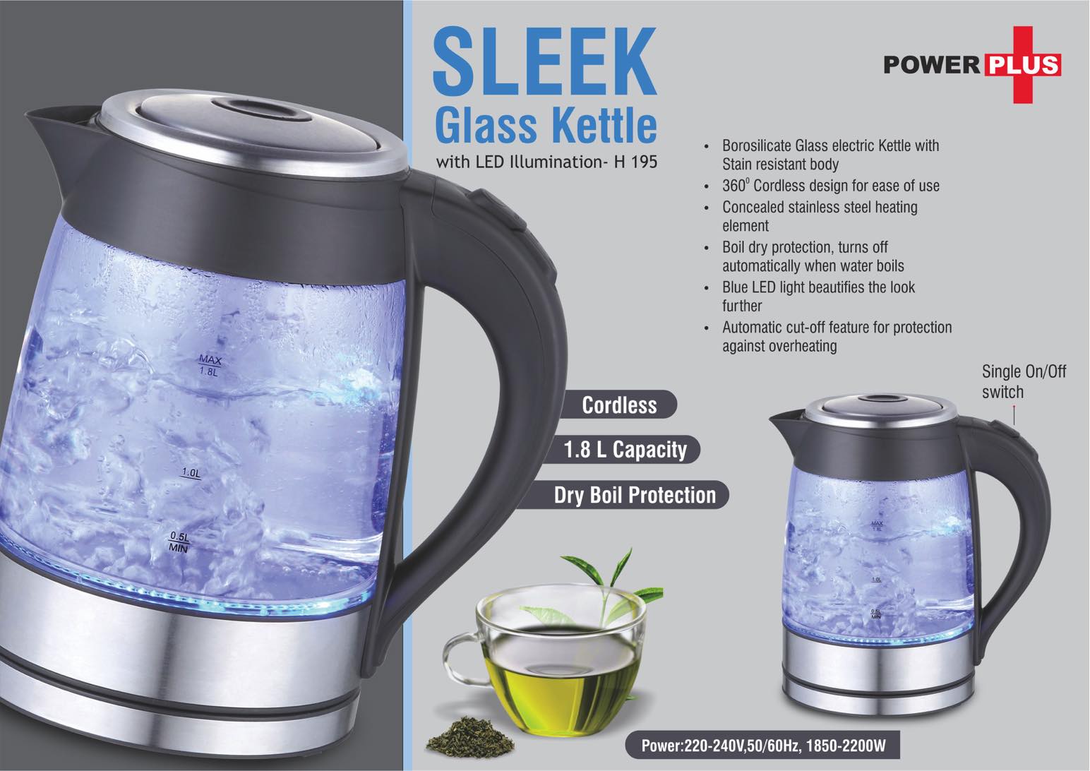 Sleek Glass kettle with LED illumination (1.8 L) -
https://youtu.be/bAR7J2oyAwM