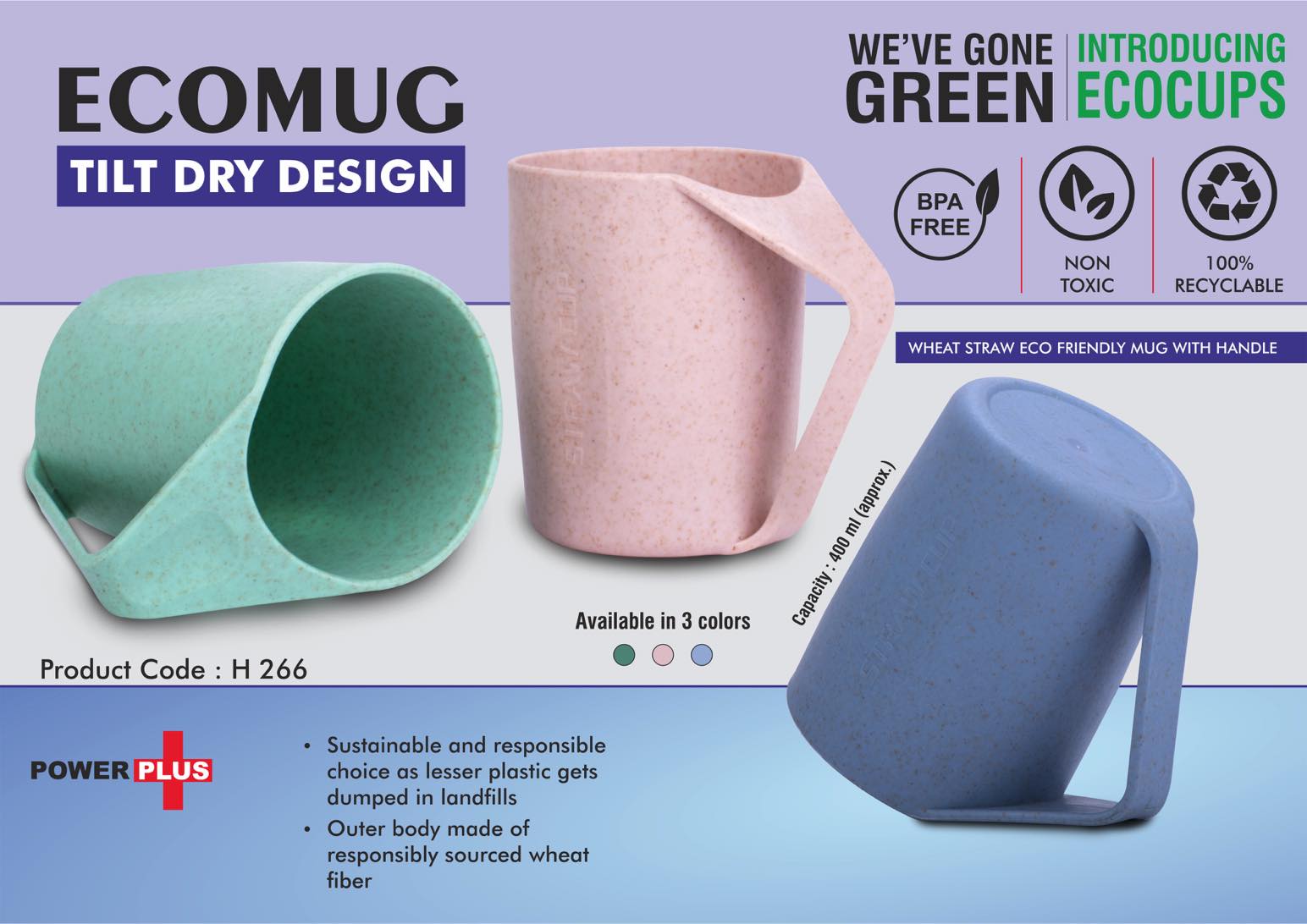 EcoMug : Wheat Straw Eco Friendly Mug with Handle | Tilt Dry
Design