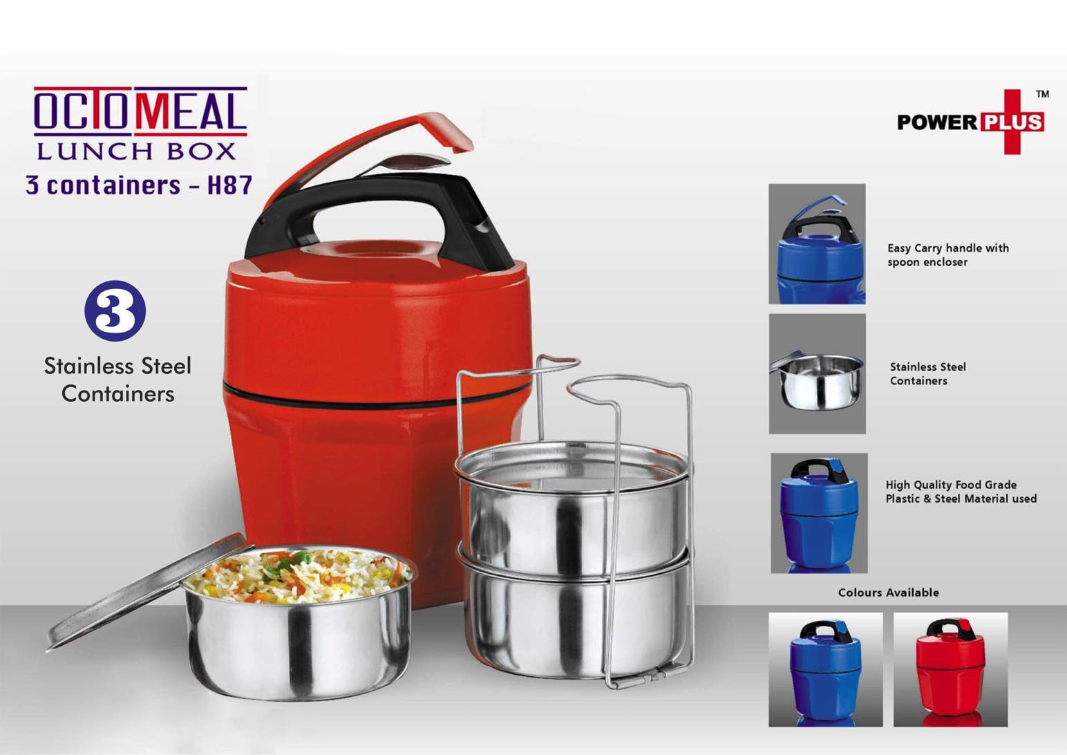 Octomeal Lunch box | 3 containers (steel)