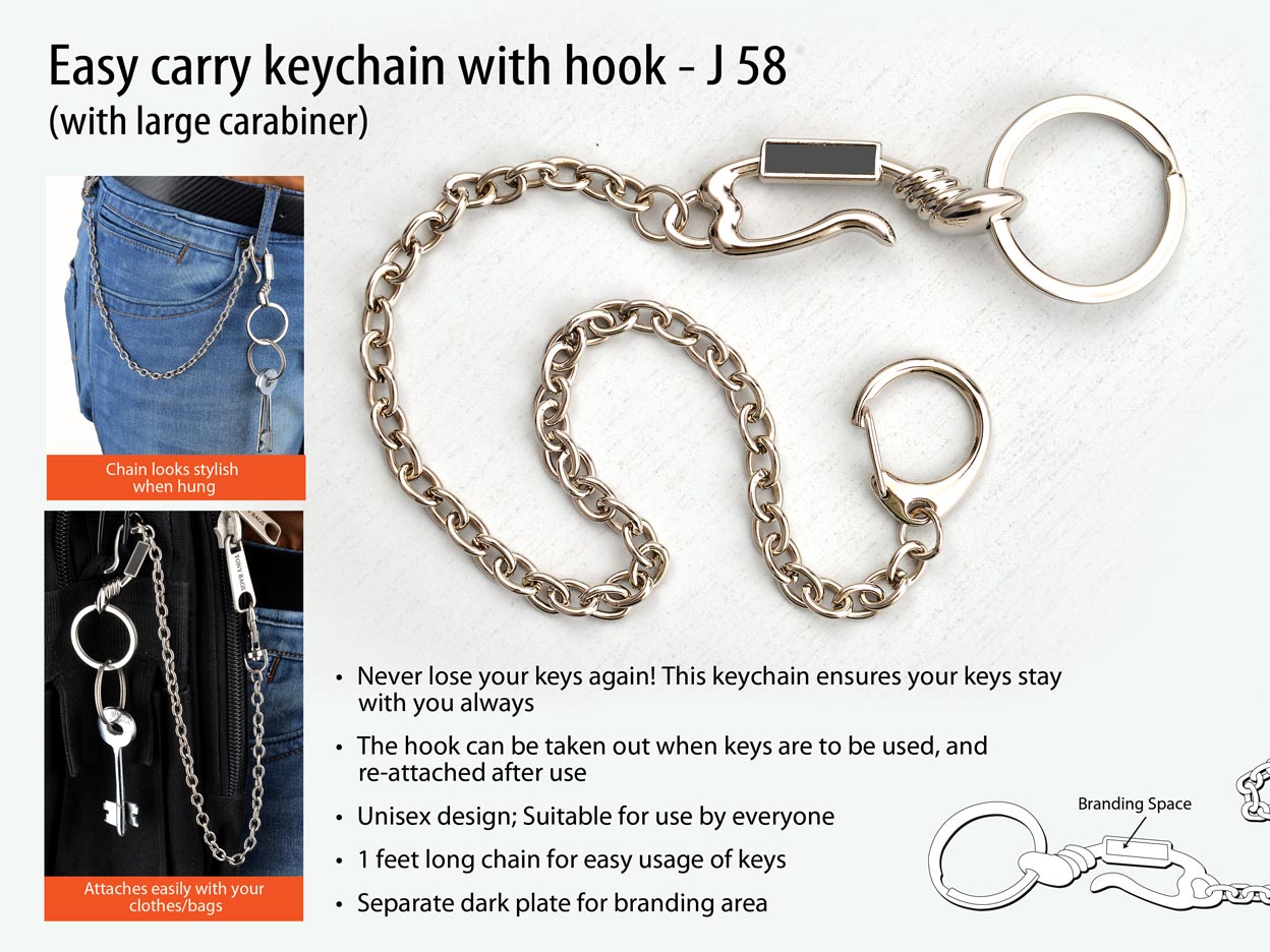 Easy carry keychain with hook -
https://youtu.be/qnUAor0WdiA