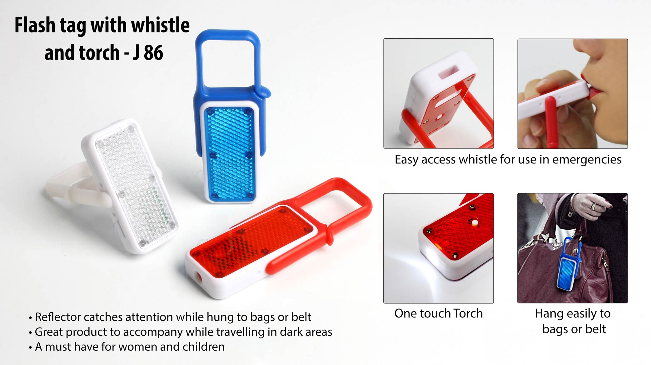 Flash tag with whistle and torch (with reflector) -
https://youtu.be/MFSQC8Lm2AA