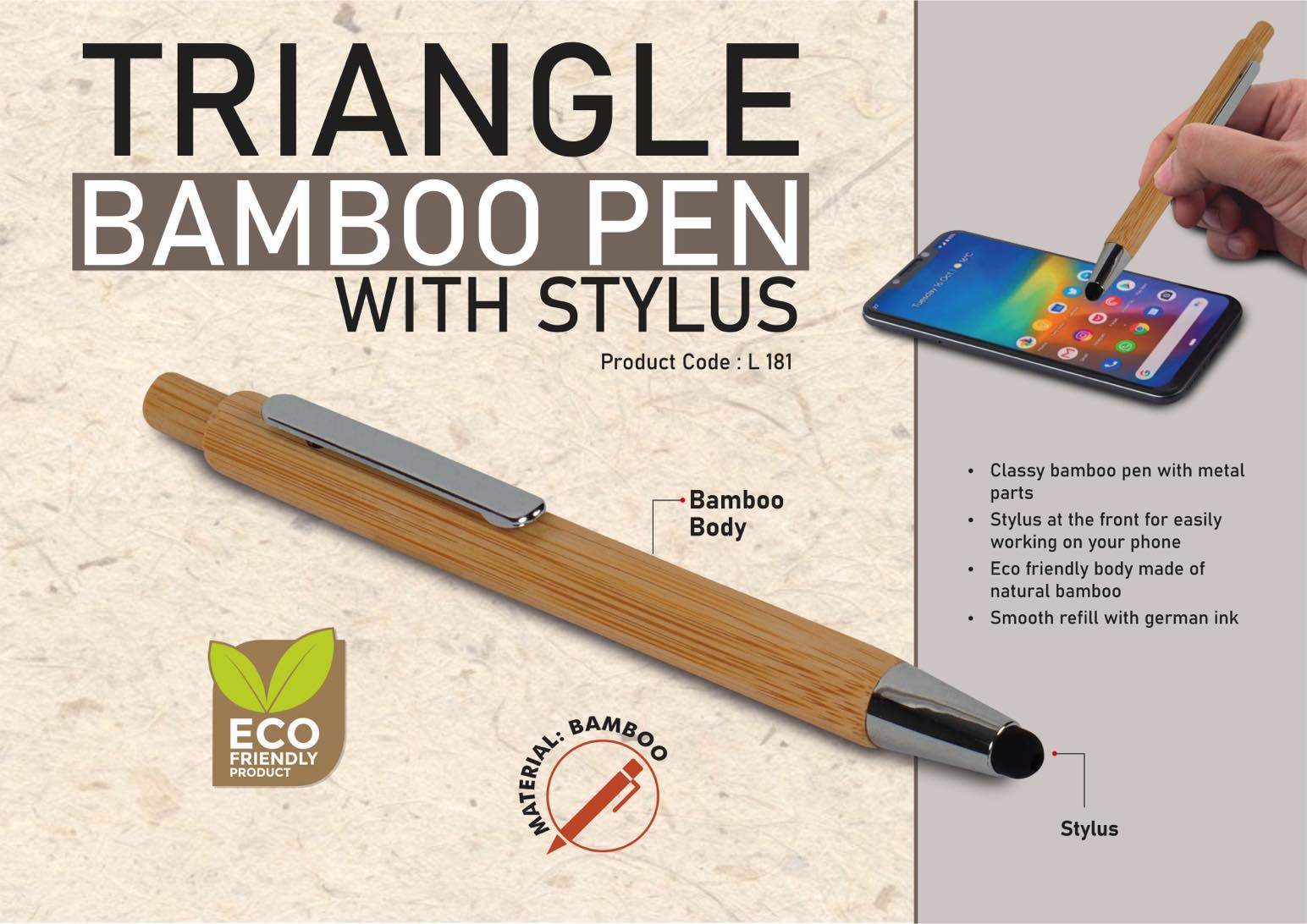 Hexa Bamboo pen with stylus