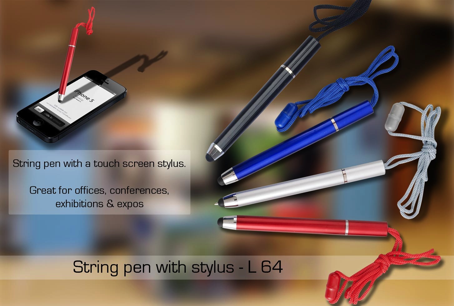 String pen with stylus