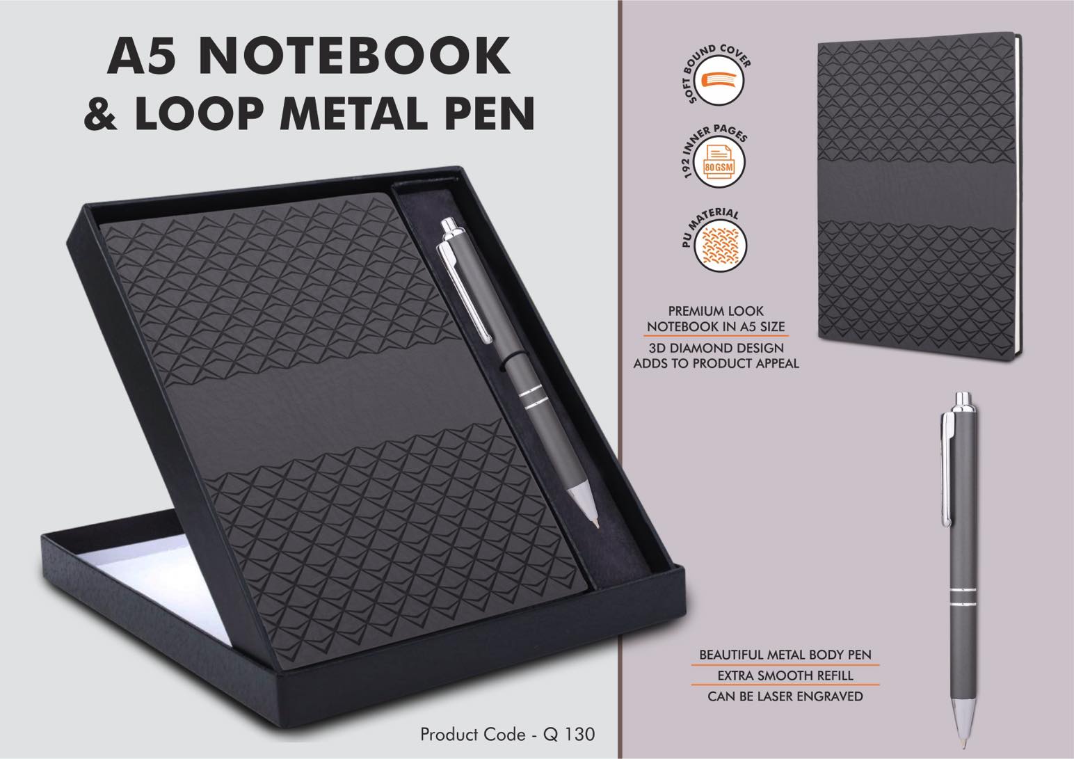Dune Notebook Gift set: A5 Dune Notebook With Pen