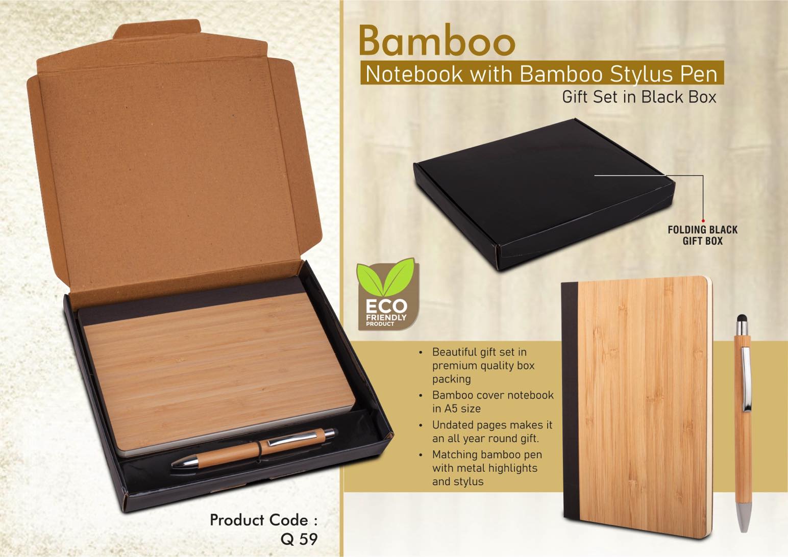 Bamboo Notebook with Bamboo pen | Gift set in Black Texture
box-
https://youtu.be/JOmqX3_eOoA
