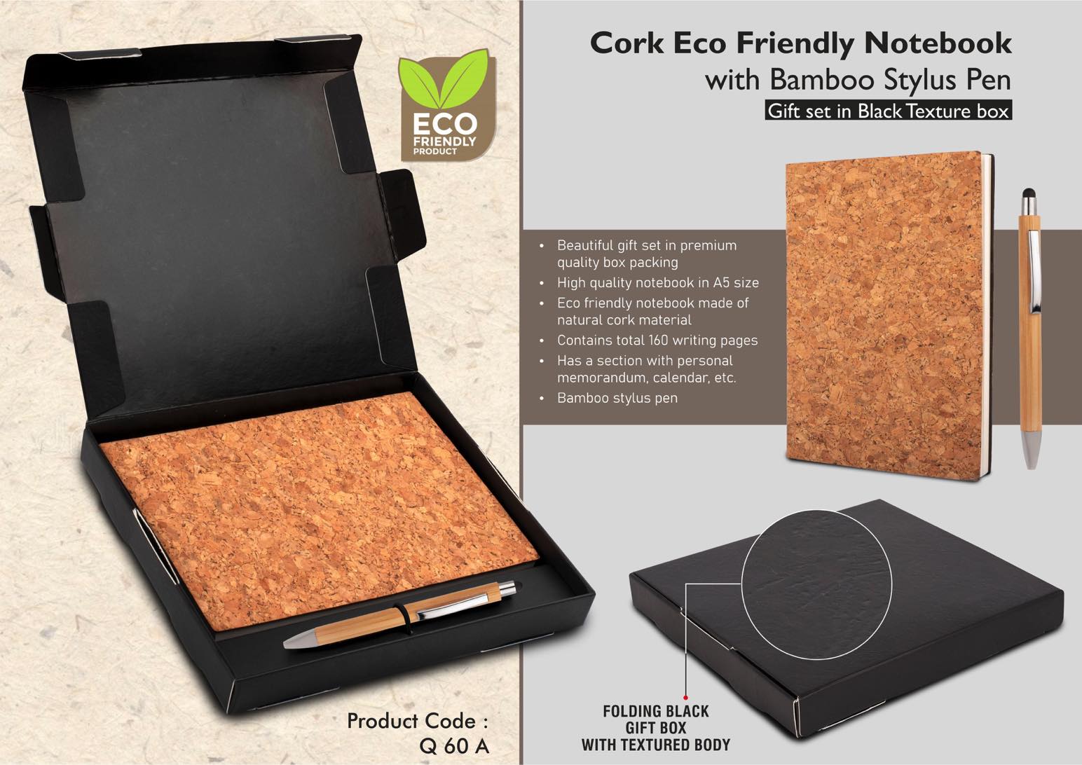 Cork Notebook with Bamboo Stylus pen | Gift set in Black box-
https://youtu.be/JOmqX3_eOoA