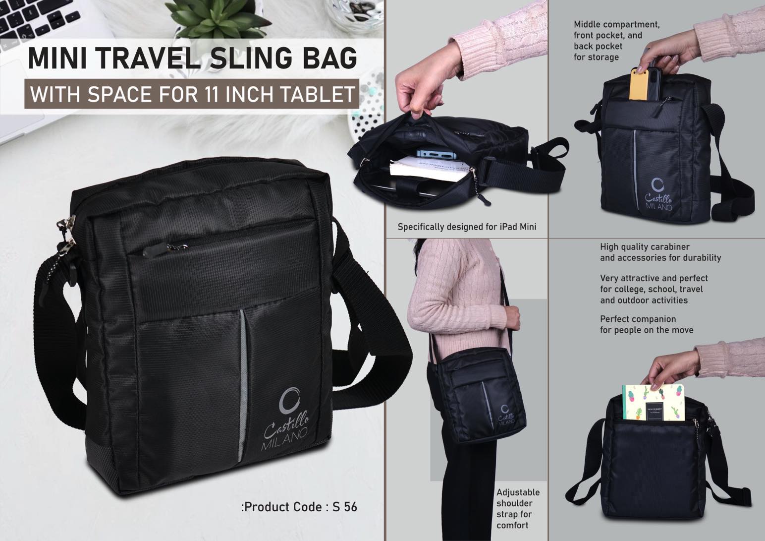 Mini Travel sling bag with space for 11 inch Tablet | Perfect for
iPad Mini